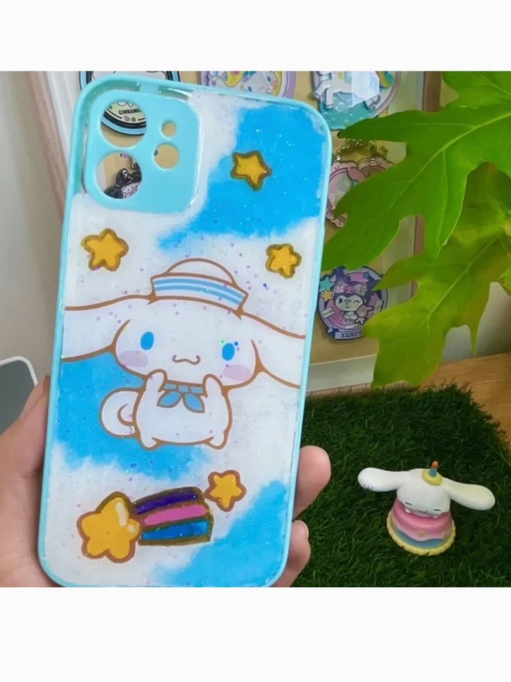 iphone 12 cartoon case,handmade cute case with free gift beads chain